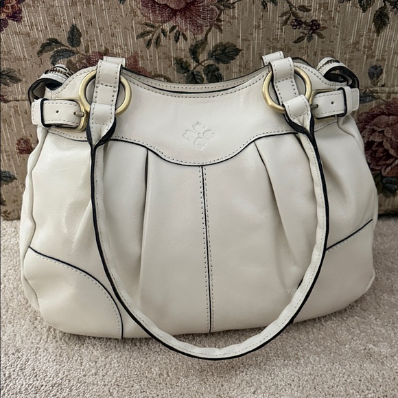 Patricia Nash Mona Full Grain Leather Pocket Satchel with Lining